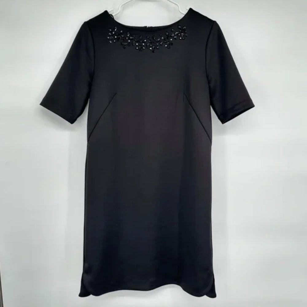 New Cynthia Rowley Black Jeweled Sheath Dress